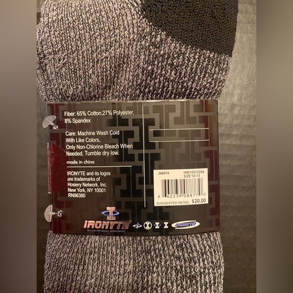 Hello Outdoors 2 Pair Full Cushion Crew Socks Gray Men’s 6-12 - Picture 4 of 4